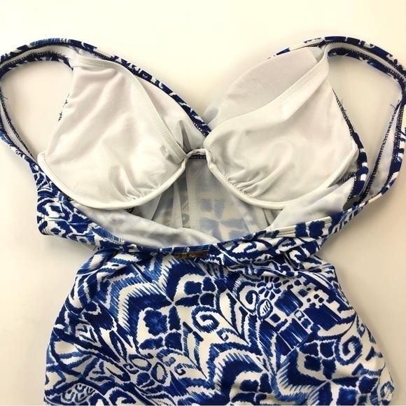 RALPH Lauren one piece swimsuit in blue and white Size 6 - Picture 6 of 7